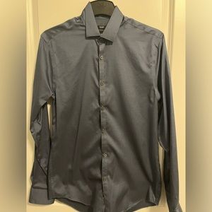 Kenneth Cole Awearness Slim Fit Mens Dress Shirt - Blue/gray - Size 15 34-/35